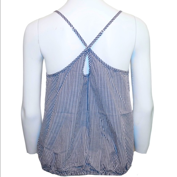 GUESS blue gingham front tie tank top (Size XS) - Picture 4 of 6